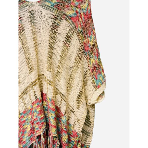 Selfie Couture by Trendology Colorful Poncho Sweater – One Size - Picture 2 of 6